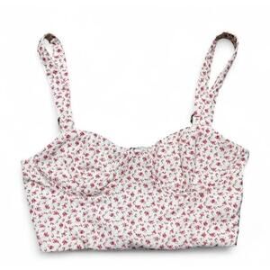 Princess Polly Jaime Top White Floral sz 4 Layering Piece/Wear Alone Corset Top